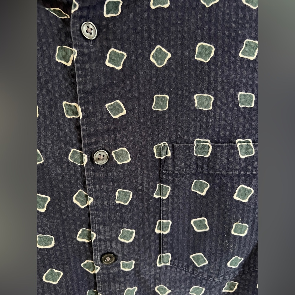 Club Monaco Blue Geometric Print Shirt - Picture 6 of 9
